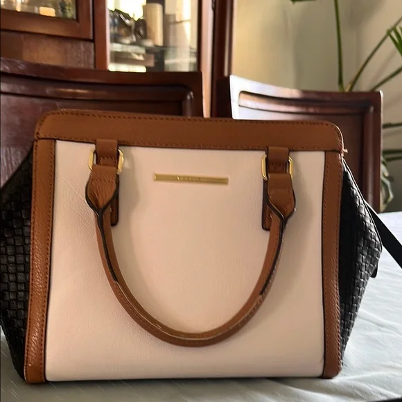 Anne Klein Black and White Satchel with Elegant Design - Picture 9 of 15